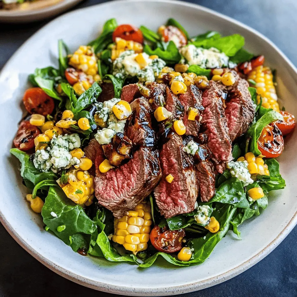 Looking for a fresh salad that’s bursting with flavor? This Balsamic Steak Gorgonzola Salad with Grilled Corn is a perfect choice! Tender steak combines with creamy gorgonzola and sweet grilled corn for a delightful meal. Save this recipe for your next summer BBQ or family dinner and impress your guests!