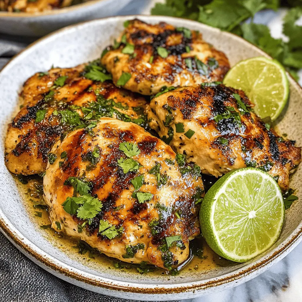 Taste the bright flavors of Cilantro Lime Chicken, a quick and easy recipe perfect for weeknight dinners! Packed with zesty lime and fresh cilantro, this dish brings a delightful twist to your meals. Ideal for tacos, salads, or as a flavorful main dish. Save this recipe to try on your next cooking adventure!
