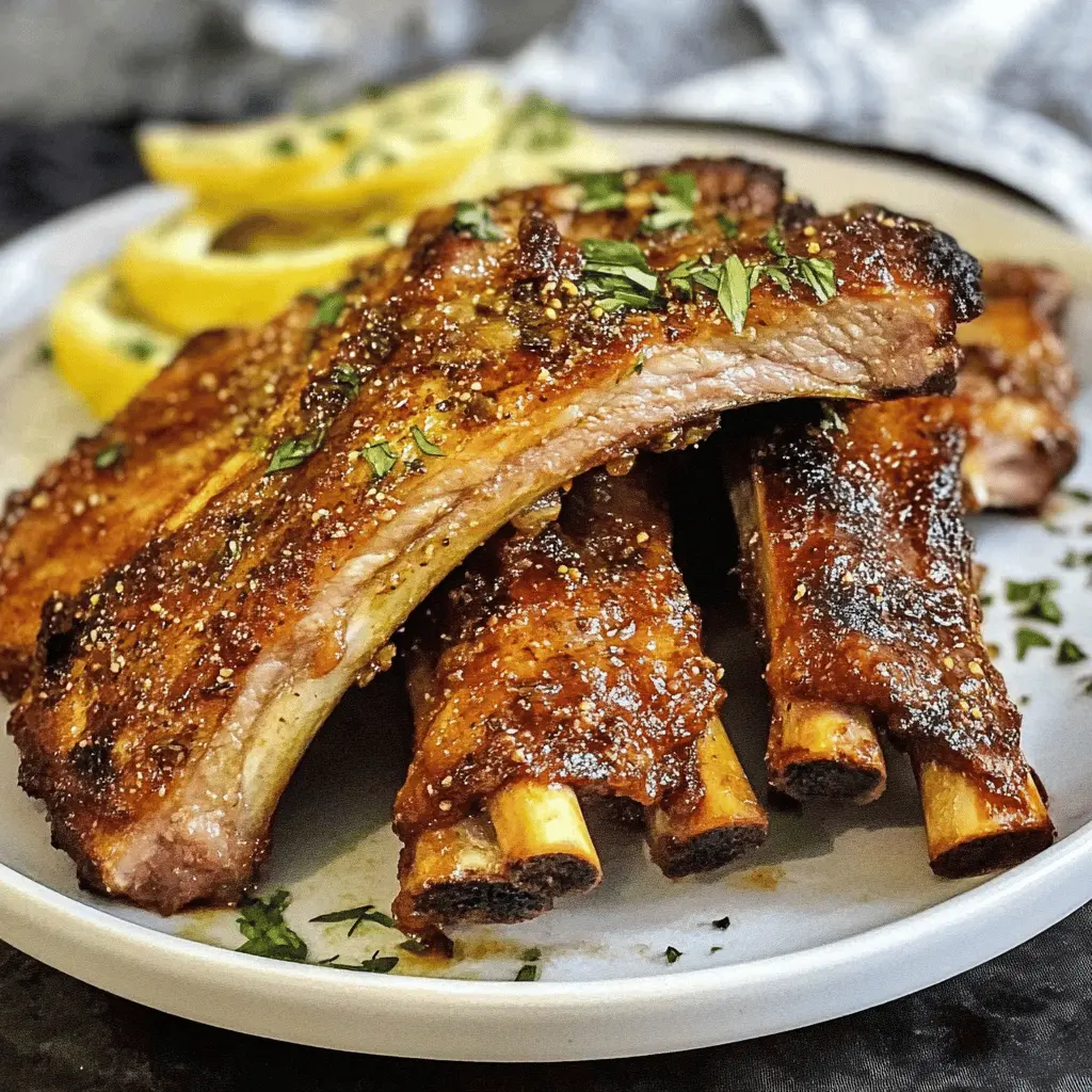 Treat your taste buds to these Easy Greek Ribs! With a delicious marinade featuring olive oil, garlic, and oregano, these tender ribs are first baked and then grilled for that perfect smoky finish. Ideal for family dinners or summer BBQs. Save this recipe for a flavorful feast everyone will love!