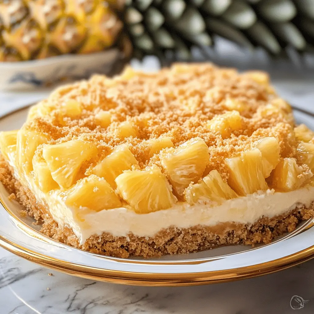Satisfy your sweet tooth with Grandma's Pineapple Dream! This delightful dessert features luscious layers of cream cheese, light whipped topping, and juicy pineapple, creating a tropical treat that's perfect for any gathering. It's an easy and refreshing dish to impress family and friends. Save this recipe to bring sunshine to your table at picnics or potlucks!