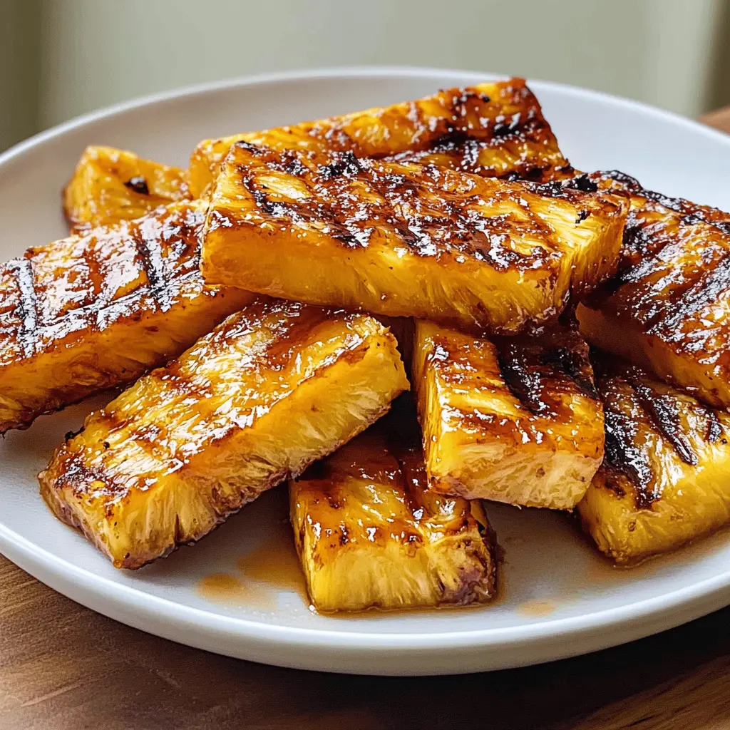Get ready to impress your taste buds with this Grilled Caramelized Brown Sugar Pineapple recipe! Sweet pineapple slices coated in rich brown sugar are grilled to perfection, creating a deliciously caramelized exterior with juicy, tender fruit inside. Perfect for summer BBQs or as a delightful dessert, save this easy recipe to elevate your next gathering!