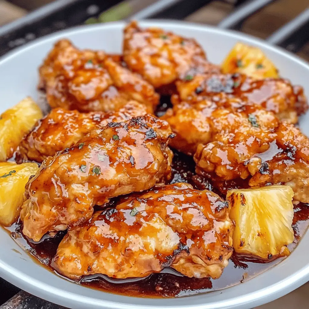 Transform your dinner table with this delicious Whiskey Pineapple Chicken recipe! This dish features juicy chicken marinated in a rich whiskey sauce combined with sweet pineapple flavors. Perfect for a weeknight meal or a special gathering, it's sure to impress your guests. Save this recipe and enjoy a delightful tropical twist on your regular chicken dinners! Ideal for BBQs or family dinners!